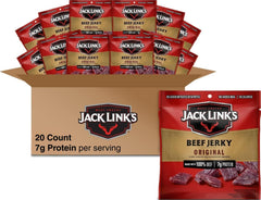 Jack Link's multipack frente mostrando 20 bolsas, conveniencia para despensa