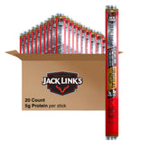 Jack Link's front packaging showing 20-pack ready-to-eat sticks and convenience