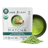 Jade Leaf Matcha vista frontal del empaque beneficios de frescura