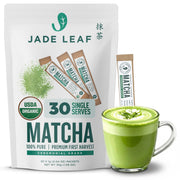 Jade Leaf front packaging pouch showing organic single-serve convenience