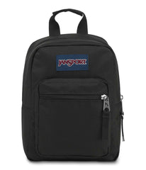 JanSport Big Break front view showing compact shape and secure zipper, ideal for daily carry