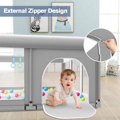Jaobeem assembled with toys showing large play space for toddlers