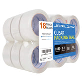 JARLINK clear packing tape front packaging showing 18-roll bulk value and convenience
