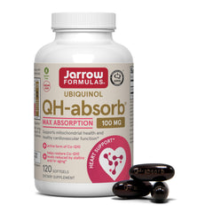 Jarrow Formulas frasco frontal mostrando 120 softgels y beneficio de energía