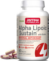 Jarrow Formulas vista frontal del empaque mostrando 60 tabletas y beneficios veganos