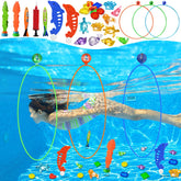 Jasonwell front packaging showing full 28-piece diving ring set and contents for pool play