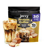 Javvy frente del envase Banana Bread mostrando diseño y conveniencia
