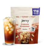 Javvy front packaging showing hazelnut creamer and clean ingredients benefit