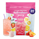 Javvy front packaging showing product benefits and zero sugar