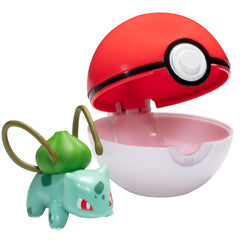 Jazwares Poké Balls abiertas con figuras dentro, almacenamiento seguro y portátil