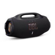 JBL Boombox 4 front view showing grille and balanced sound performance