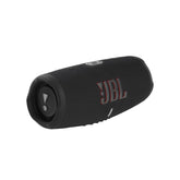 JBL Charge 5 front view showing speaker grille and brand, delivering powerful sound