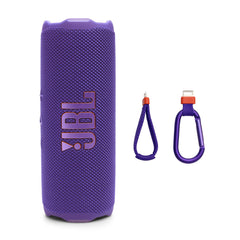 JBL Flip 7 front view in purple showing speaker grille and controls for bold sound