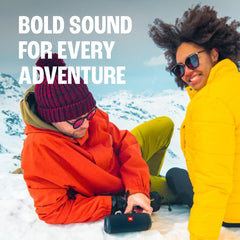 JBL Flip 5 fabric close-up highlighting rugged textile for outdoor durability and water resistance