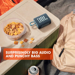 JBL Go 3 detalle del tejido colorido que resiste uso exterior