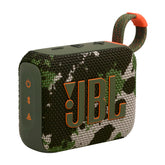 JBL Go 4 front view showing compact design and loud sound output benefit