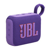 JBL Go 4 frontal morado con sonido potente y diseño compacto
