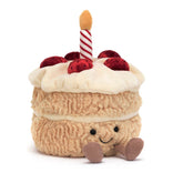 Jellycat pastel cumpleaños frontal mostrando diseño y suavidad