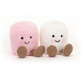 Jellycat front view of pink and white marshmallows showing cute duo and gift-ready appeal