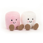 Jellycat front view of pink and white marshmallows showing cute duo and gift-ready appeal