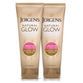 Jergens envase frontal mostrando loción para bronceado gradual y aplicación sencilla