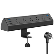 Jgstkcity front view showing outlets and ports, keeps workspace tidy
