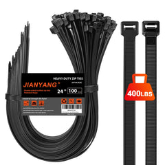 JIANYANG paquete frontal de bridas 24" mostrando cantidad y color negro, resistencia fiable