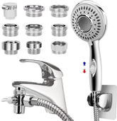 JIEYUMJ front packaging showing full faucet sprayer kit and benefits