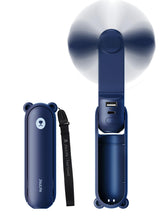 JISULIFE vista frontal del ventilador portátil que muestra diseño compacto y controles