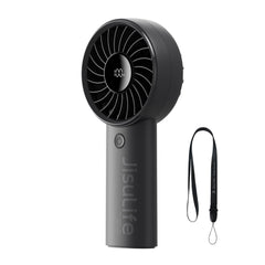 JISULIFE ventilador frontal mostrando diseño compacto y flujo potente