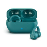 JLab Flex vista frontal del auricular teal mostrando diseño y comodidad