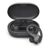 JLab Go Sport+ frontal del estuche mostrando diseño graphite y portabilidad
