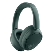 JLab JBuds Lux ANC front view showing sage design and long battery benefit