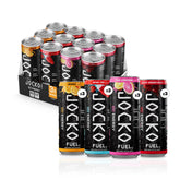Jocko Fuel GO front packaging showing variety pack and clean energy benefit