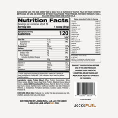 jocko fuel tapa y etiqueta con lista de ingredientes visible y confianza