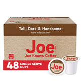 Joe Knows Coffee front packaging showing 48-count box and bold branding