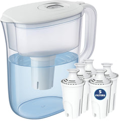 JOEY'Z pitcher front view showing compact design and easy-fill lid for convenience