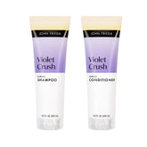 John Frieda embalaje frontal del set mostrando botellas y beneficios visibles
