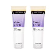 John Frieda embalaje frontal del set mostrando botellas y beneficios visibles