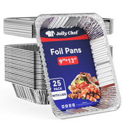 JOLLY CHEF front package of 25 9x13 pans showing value and readiness