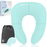 Jool Baby asiento frontal aqua mostrando diseño plegable y portabilidad