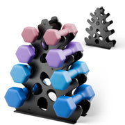 Josmimic front view of rack showing organized dumbbells and tidy storage benefit