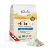 Jovial front packaging showing 10 lb bag and organic label, clear ingredient benefit