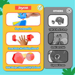JoyCat cuatro dinosaurios montados listos para jugar, estimulan imaginación y narración
