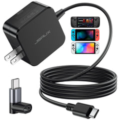 JSAUX vista frontal del adaptador con diseño compacto y potencia 45W