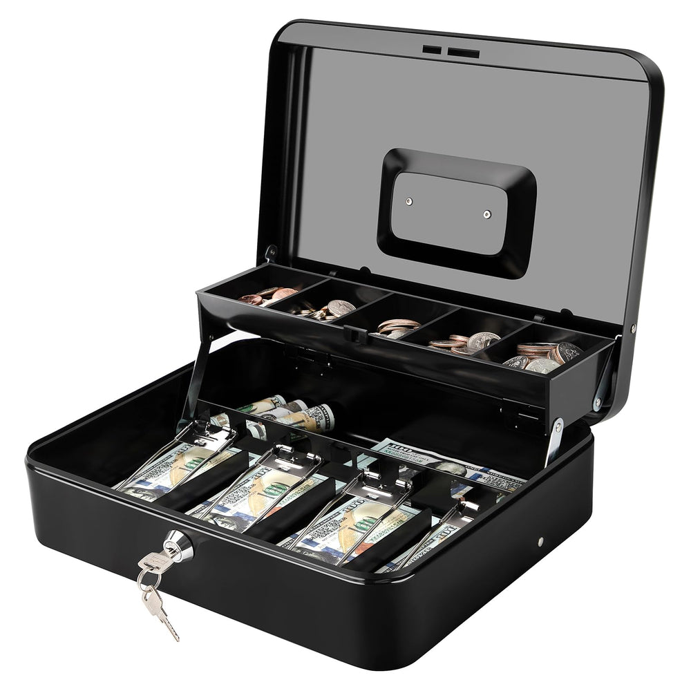 Jssmst caja de efectivo frontal mostrando robustez y portabilidad