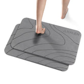 JUERLEN front view of grey wave mat showing sleek design and quick-drying benefit