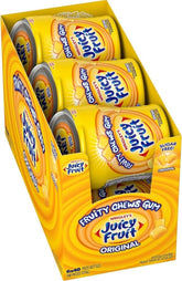 Juicy Fruit front bottle showing label and 40 pieces, brand freshness preserved