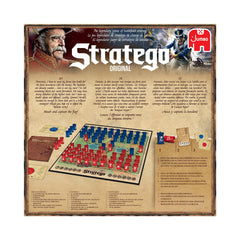 Jumbo Stratego game board mid-match with pieces placed demonstrating tactical positioning benefits