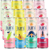 JUNI front packaging 12 pack showing variety and convenience